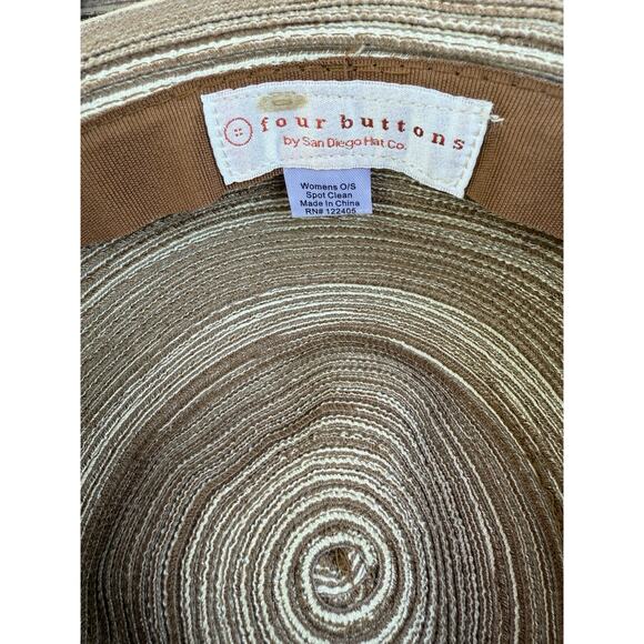 Four Buttons San Diego UPF 50+ Woven Poly Paper Sun Hat Shade Pool OS Cinnamon - Picture 4 of 5